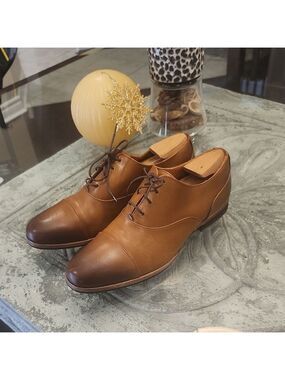 Wolf & Shepherd Oxfords Dress Shoes Men's Size 9 Brown Leather Cap Toe